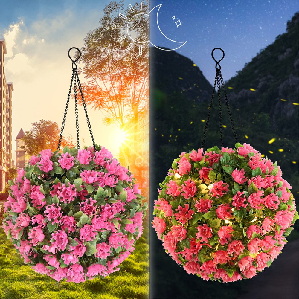 Bonsai Garden Restaurant - Yapay çiçek çim topu asılı ışıklar