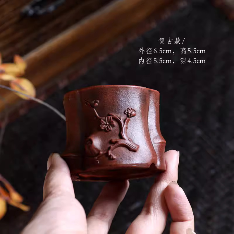 Bonsai Garden China - Mor kum Bonsai saksısı, oyma çiçek