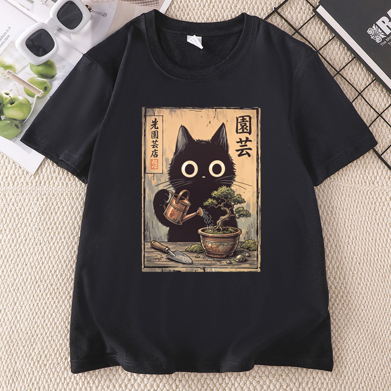 Bonsai Siyah Kedi T-Shirt Japo - Bonsai Garden China incelemesi ve fiyatı
