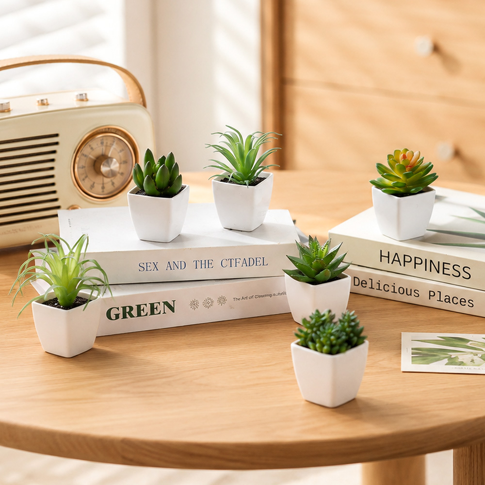6 adet beyaz yapay etli saksı  - Bonsai Garden Restaurant incelemesi ve fiyatı